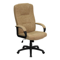 Flash Furniture High Back Beige Fabric Executive Office Chair BT-9022-BGE-GG